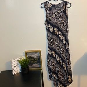 Black Elephant Print Dress